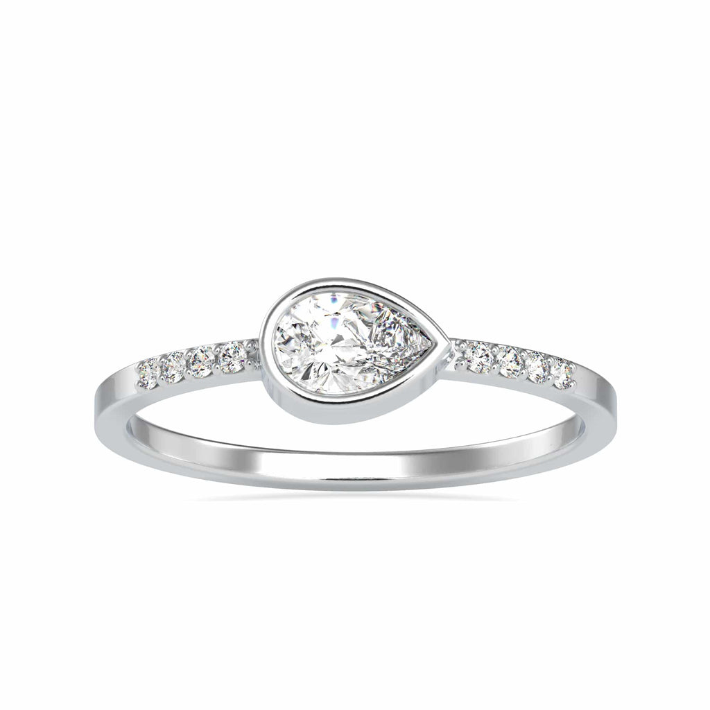 Jewelove™ Rings VS I / Women's Band only 50-Pointer Pear Cut Solitaire Diamond Accents Platinum Ring JL PT 0682-A