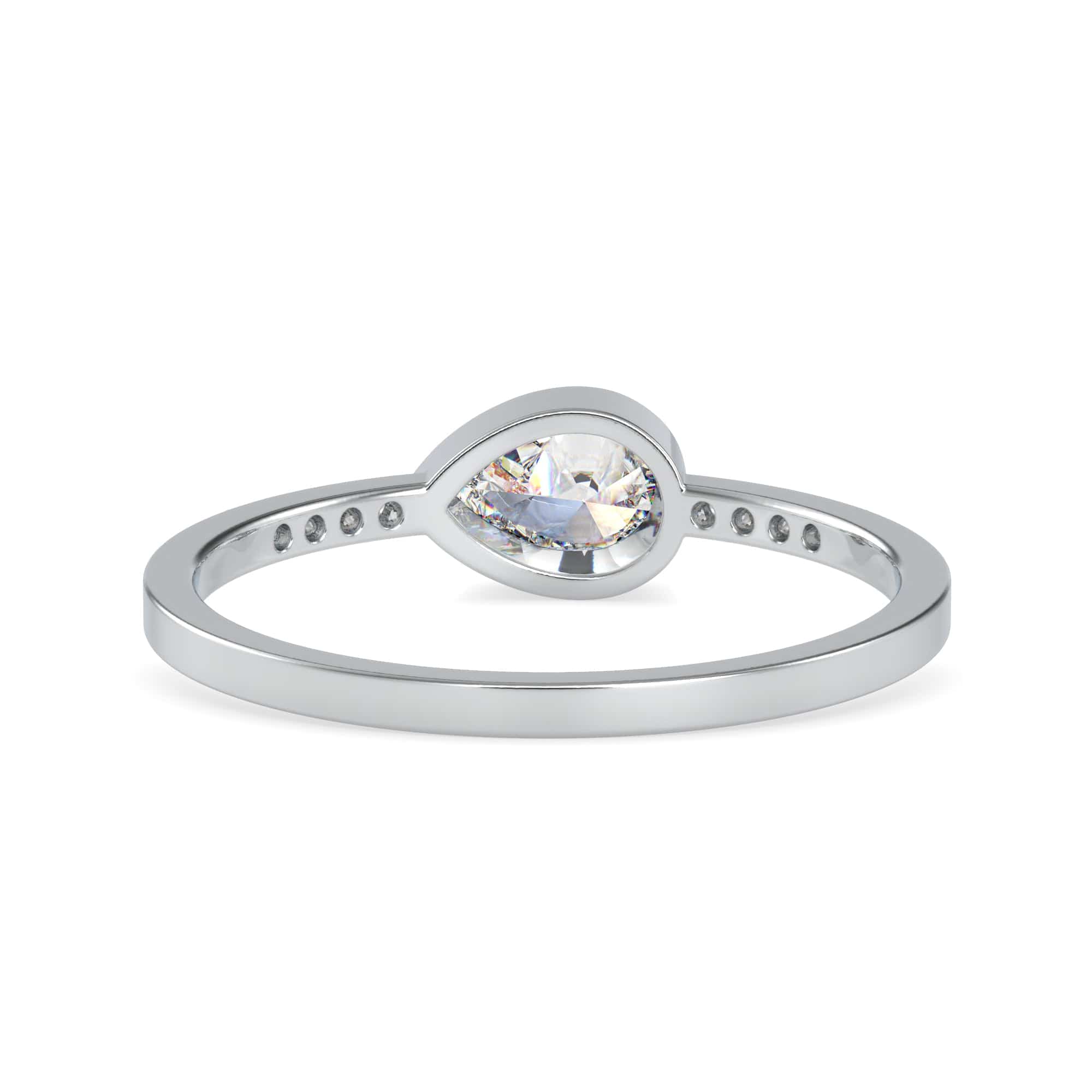 Jewelove™ Rings VS I / Women's Band only 50-Pointer Pear Cut Solitaire Diamond Accents Platinum Ring JL PT 0682-A