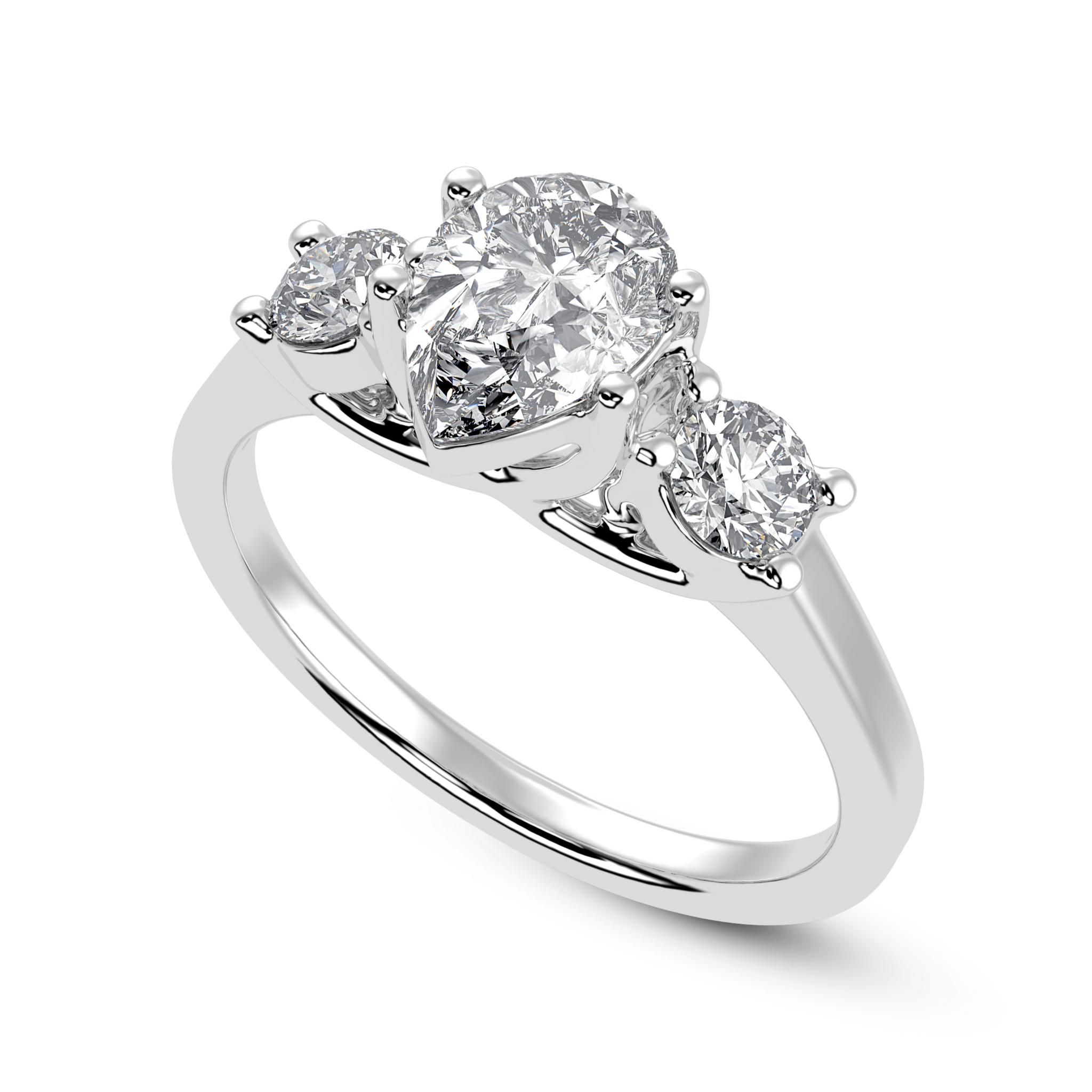 Jewelove™ Rings I VS / Women's Band only 50-Pointer Pear Cut Solitaire Diamond Accents Platinum Ring JL PT 1235-A