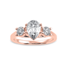 Jewelove™ Rings Women's Band only / VS I 50-Pointer Pear Cut Solitaire Diamond Accents18K Rose Gold Ring JL AU 1235R-A
