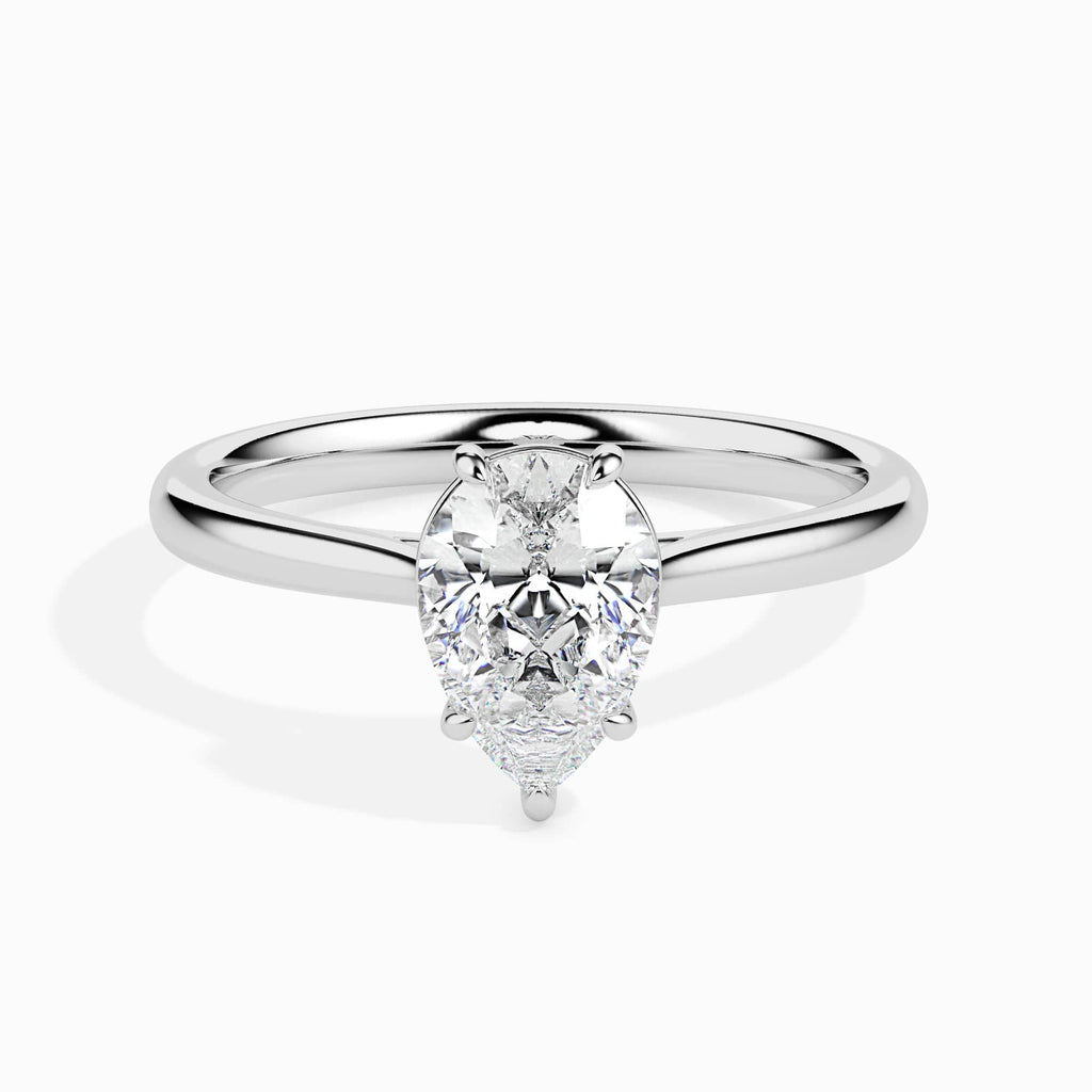 Jewelove™ Rings I VS / Women's Band only 50-Pointer Pear Cut Solitaire Diamond Platinum Ring JL PT 19010-A