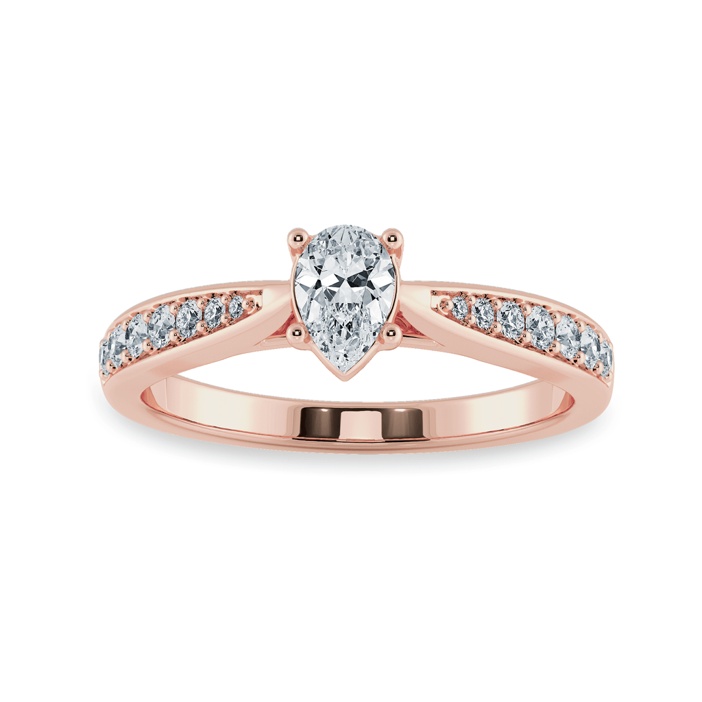 Jewelove™ Rings Women's Band only / VS I 50-Pointer Pear Cut Solitaire Diamond Shank 18K Rose Gold Ring JL AU 1284R-A