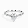 Jewelove™ Rings I VS / Women's Band only 50-Pointer Pear Cut Solitaire Diamond Shank Platinum Ring JL PT 19020-A