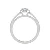 Jewelove™ Rings I VS / Women's Band only 50-Pointer Pear Cut Solitaire Halo Diamond Shank Platinum Ring JL PT SF1749-A