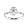 Jewelove™ Rings I VS / Women's Band only 50-Pointer Pear Cut Solitaire Halo Diamonds with Marquise Diamonds Accents  Platinum Ring JL PT 1276-A