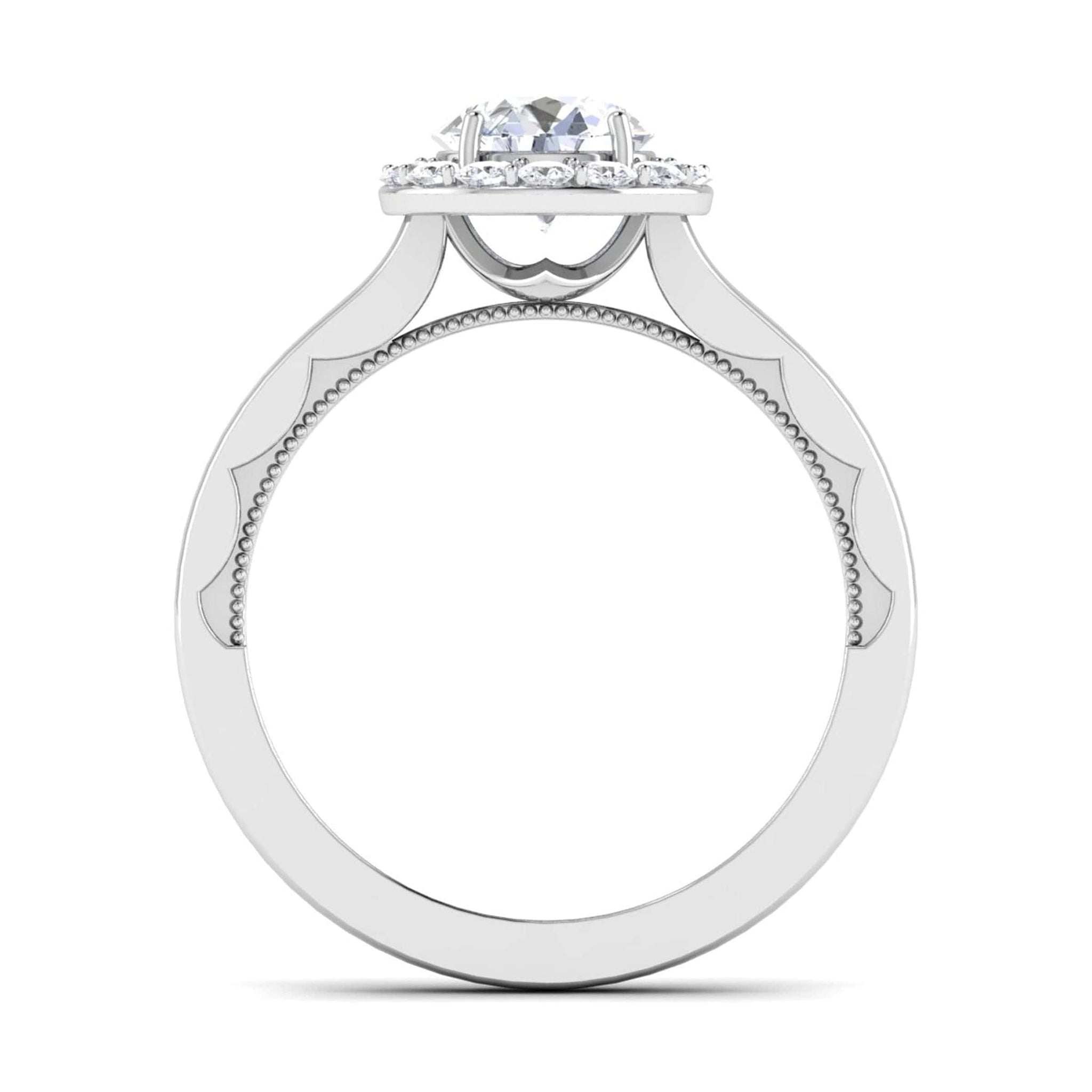 Jewelove™ Rings J VS / Women's Band only 50 Pointer Platinum Diamond Halo Solitaire Engagement Ring JL PT 6590