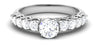 Jewelove™ Rings Women's Band only 50 Pointer Platinum Diamond Solitaire Ring with Diamond Accents For Women JL PT 484
