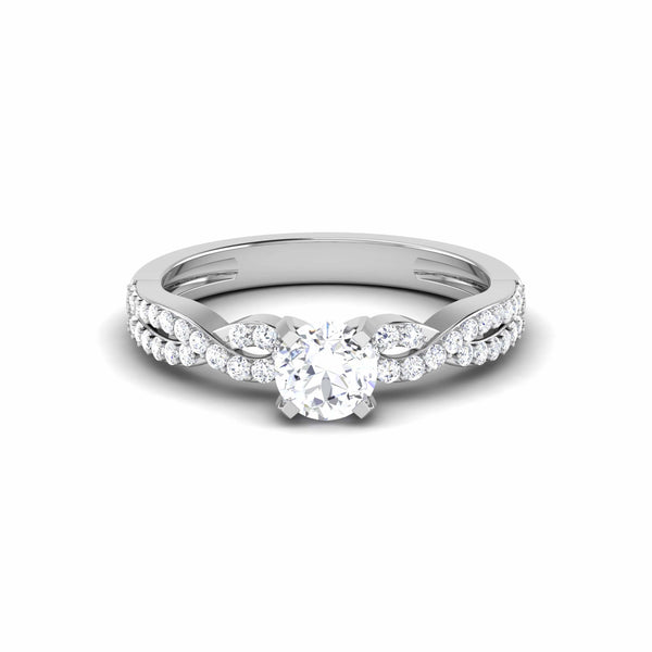 Jewelove™ Rings J VS / Women's Band only 50-Pointer Platinum Double Shank Diamond Solitaire Engagement Ring JL PT 6994-A