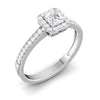 Jewelove™ Rings I VS / Women's Band only 50 Pointer Platinum Shank Halo Princes Cut Diamond Solitaire Engagement Ring JL PT 7013