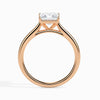 Jewelove™ Rings Women's Band only / VS I 50-Pointer Princess Cut Solitaire Diamond 18K Rose Gold Ring JL AU 19002R-A
