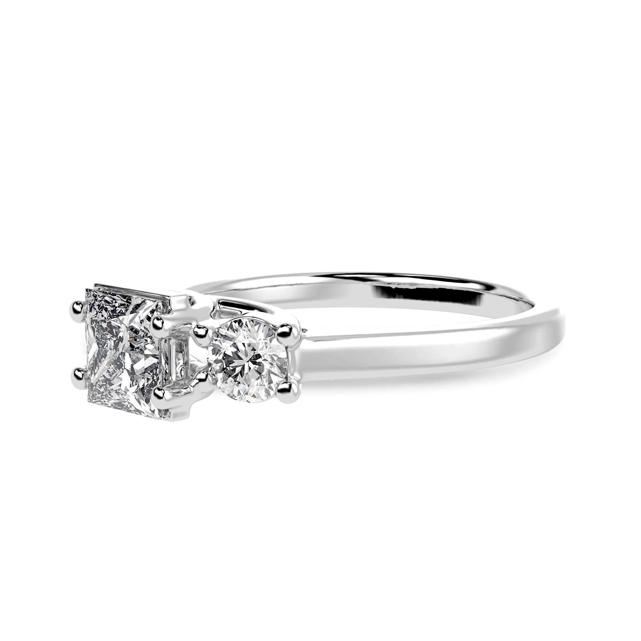 Jewelove™ Rings I VS / Women's Band only 50-Pointer Princess Cut Solitaire Diamond Accents Platinum Ring JL PT 1230-A