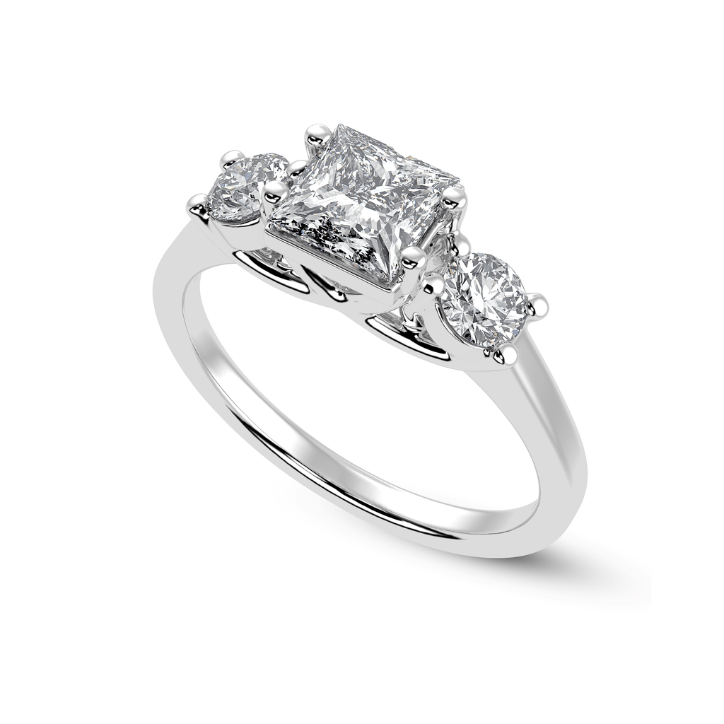 Jewelove™ Rings I VS / Women's Band only 50-Pointer Princess Cut Solitaire Diamond Accents Platinum Ring JL PT 1230-A
