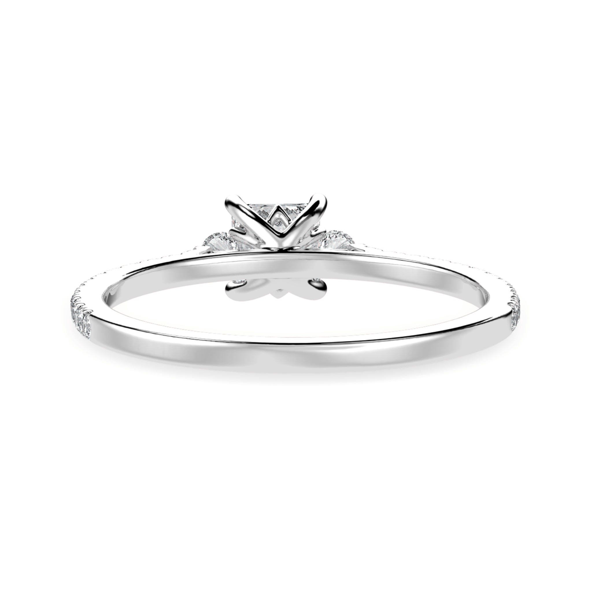 Jewelove™ Rings I VS / Women's Band only 50-Pointer Princess Cut Solitaire Diamond Accents Shank Platinum Ring JL PT 1240-A