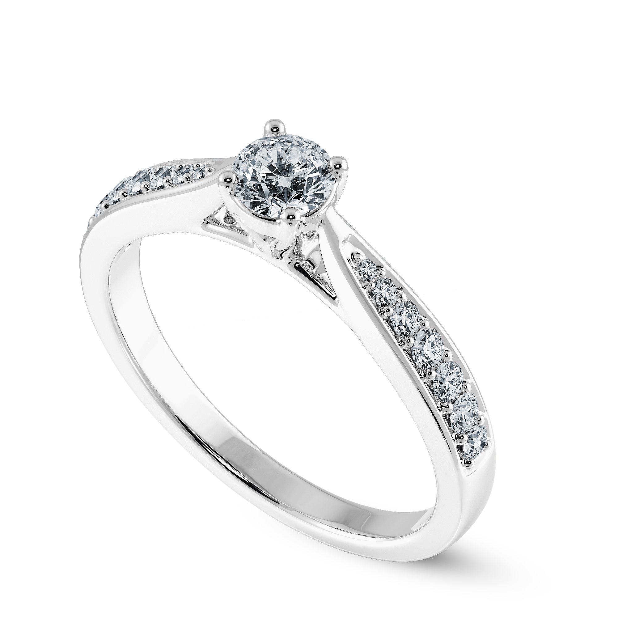 Jewelove™ Rings I VS / Women's Band only 50-Pointer Princess Cut Solitaire Diamond Shank Platinum Ring JL PT 1285-A