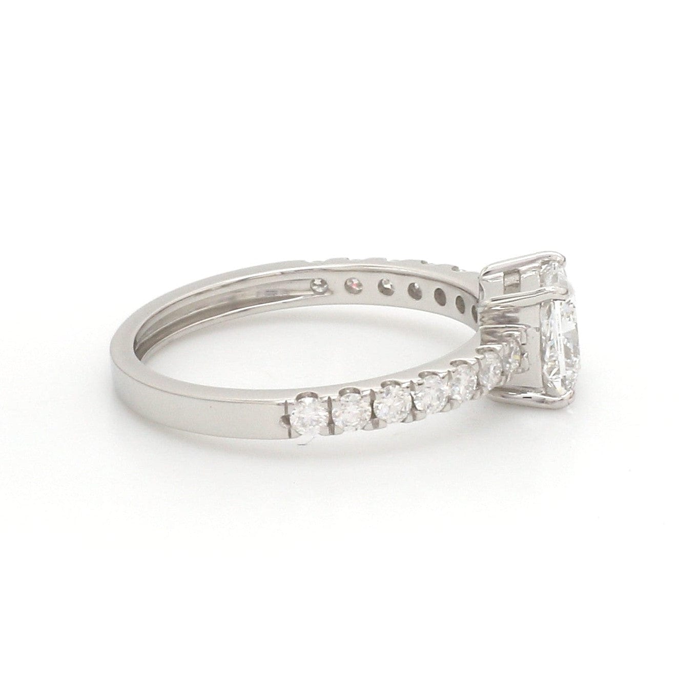 Jewelove™ Rings I VS / Women's Band only 50-Pointer Princess Cut Solitaire Diamond Shank Platinum Ring JL PT 1313-A