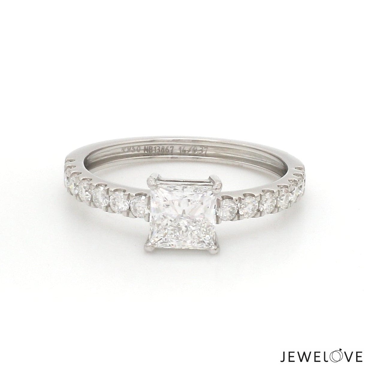 Jewelove™ Rings I VS / Women's Band only 50-Pointer Princess Cut Solitaire Diamond Shank Platinum Ring JL PT 1313-A