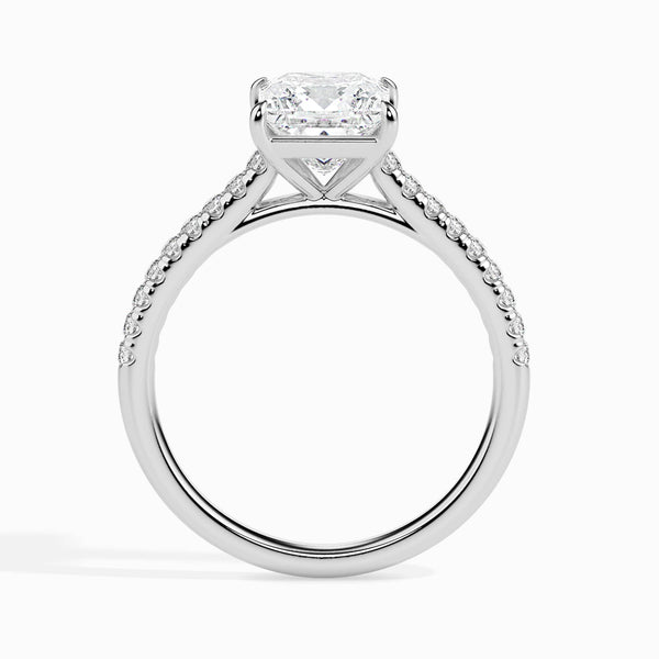 Jewelove™ Rings I VS / Women's Band only 50-Pointer Princess Cut Solitaire Diamond Shank Platinum Ring JL PT 19012-A