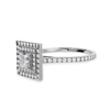 Jewelove™ Rings I VS / Women's Band only 50-Pointer Princess Cut Solitaire Double Halo Diamond Shank Platinum Ring JL PT 1170-A