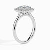 Jewelove™ Rings I VS / Women's Band only 50-Pointer Princess Cut Solitaire Halo Diamond Platinum Ring JL PT 19022-A