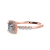 Jewelove™ Rings Women's Band only / VS I 50-Pointer Princess Cut Solitaire Halo Diamond Shank 18K Rose Gold Ring JL AU 1248R-A