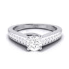 Jewelove™ Rings J VS / Women's Band only 50-Pointer Raised Solitaire Platinum Diamond Shank Engagement Ring JL PT G 120-A