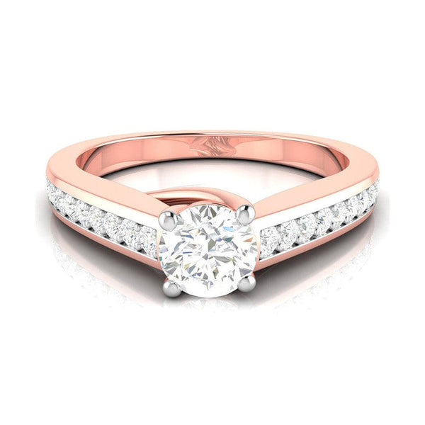 Jewelove™ Rings Women's Band only / VS J 50-Pointer Solitaire 18K Rose Gold Diamond Shank Ring JL AU G 120R-A