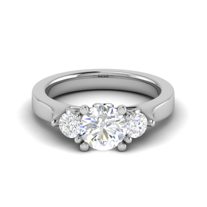 50-Pointer Solitaire Diamond Accents Platinum Ring JL PT R3 RD 140