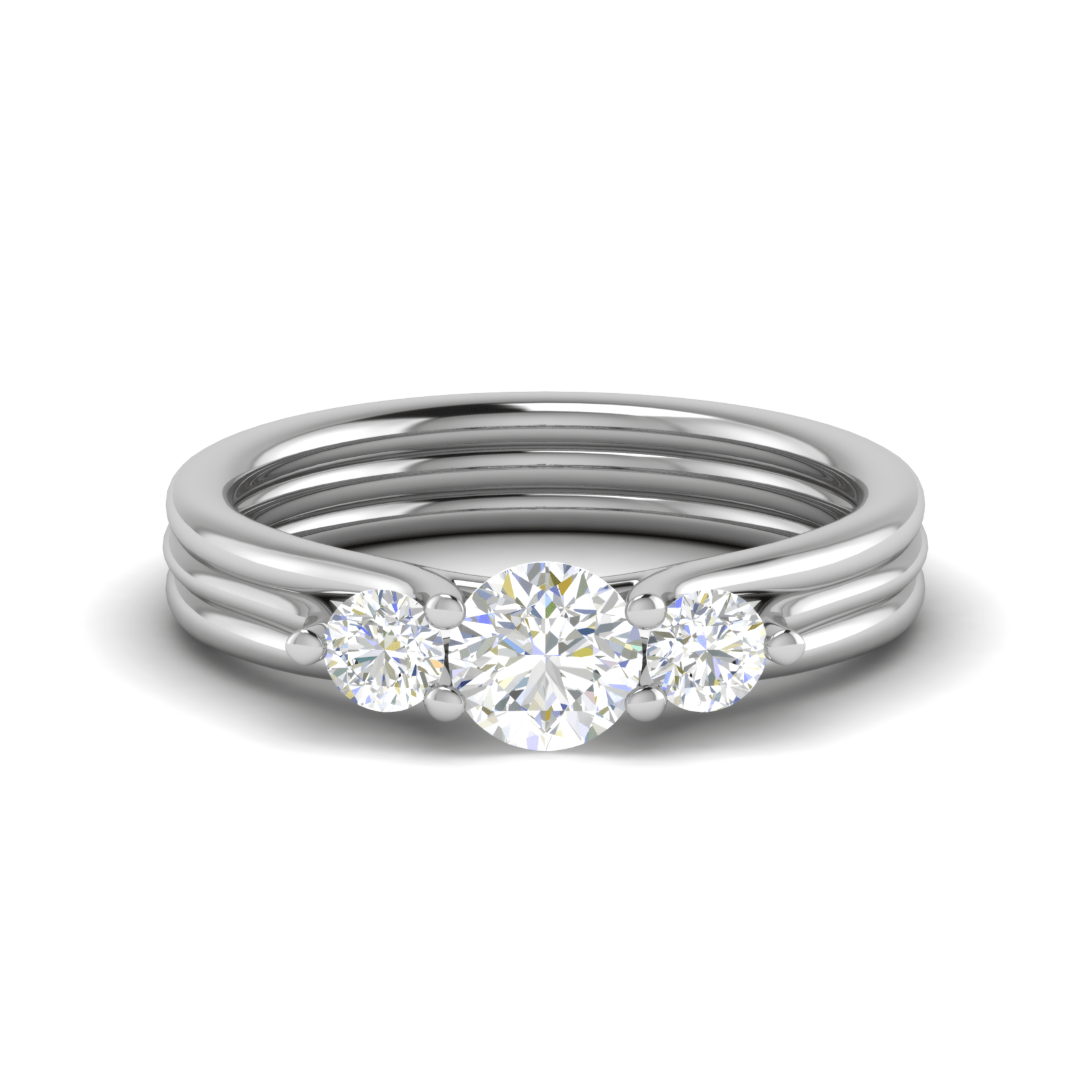 Jewelove™ Rings J VS / Women's Band only 50-Pointer Solitaire Diamond Accents Platinum Ring JL PT R3 RD 141