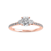 Jewelove™ Rings Women's Band only / VS J 50-Pointer Solitaire Diamond Accents Shank 18K Rose Gold Ring JL AU 1238R-A