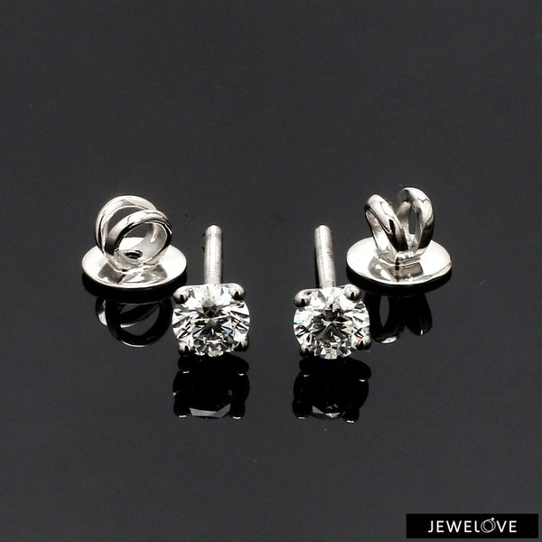 Jewelove™ Earrings J VS 50 pointer Solitaire Diamond Earrings in Platinum SJ PTO E 154
