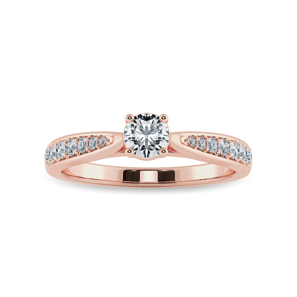 Jewelove™ Rings Women's Band only / VS J 50-Pointer Solitaire Diamond Shank 18K Rose Gold Ring JL AU 1286R-A