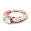 Jewelove™ Rings Women's Band only / VS J 50-Pointer Solitaire Diamond Shank 18K Rose Gold with Hidden Heart JL AU G 118R-A