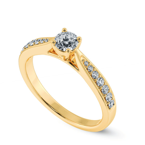 Jewelove™ Rings Women's Band only / VS J 50-Pointer Solitaire Diamond Shank 18K Yellow Gold Ring JL AU 1286Y-A