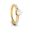 Jewelove™ Rings Women's Band only 50-Pointer Solitaire Diamond Shank 18K Yellow Gold Ring JL AU G 109Y-A