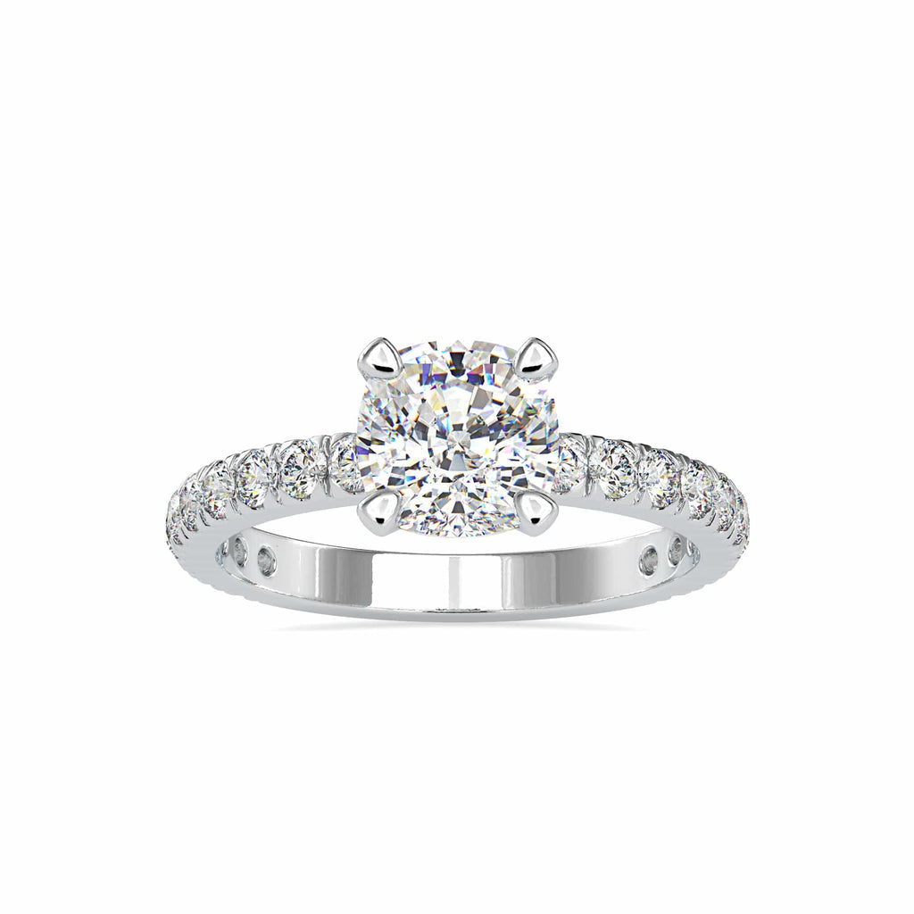 Jewelove™ Rings VS J / Women's Band only 50-Pointer Solitaire Diamond Shank Platinum Ring JL PT 0154-A