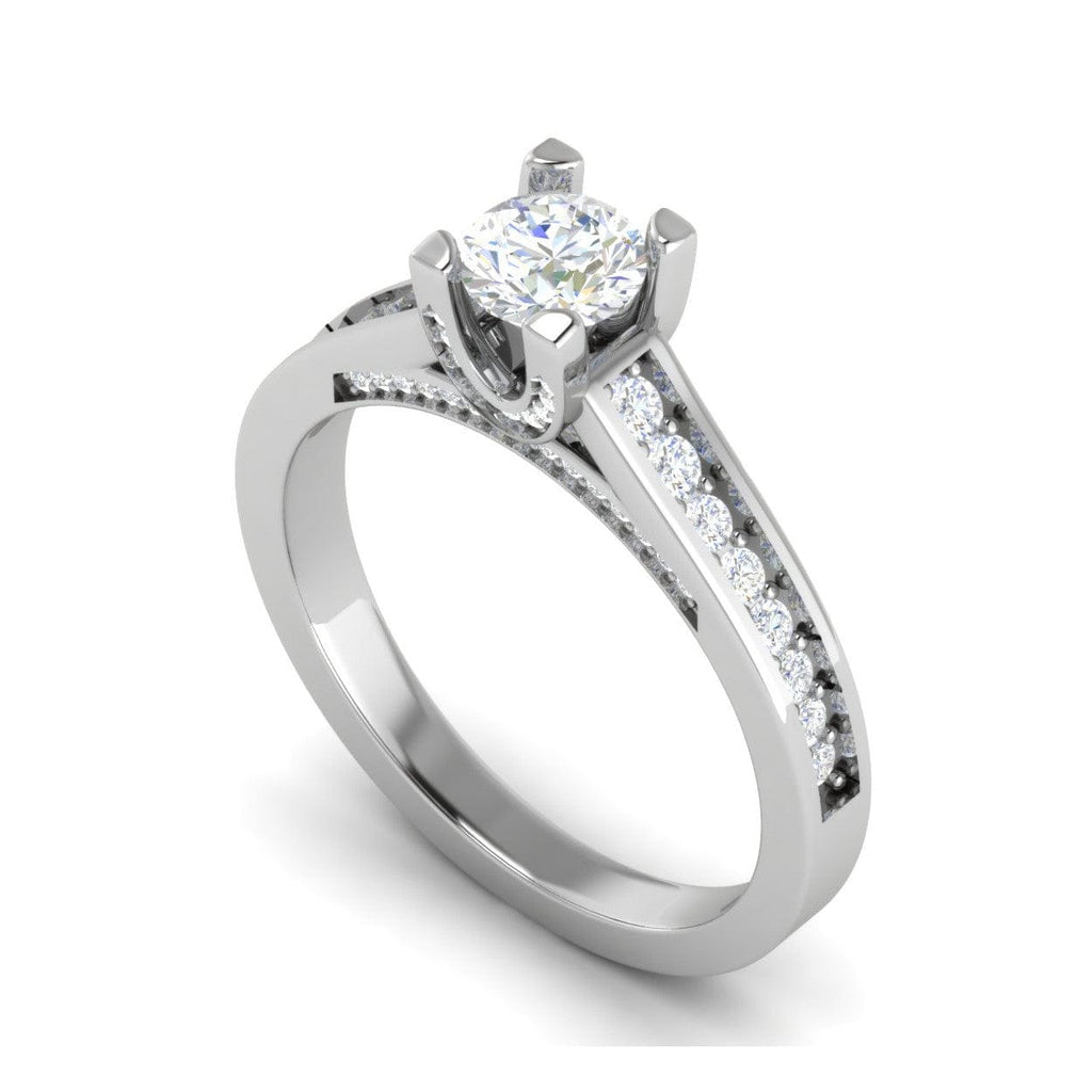 Jewelove™ Rings VS J / Women's Band only 50-Pointer Solitaire Diamond Shank Platinum Ring JL PT RP RD 140-A