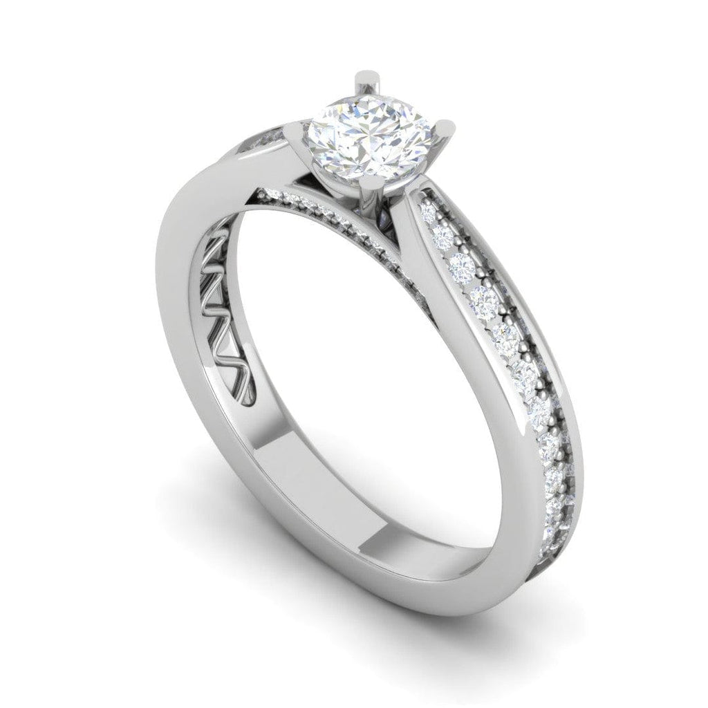 Jewelove™ Rings VS J / Women's Band only 50-Pointer Solitaire Diamond Shank Platinum Ring JL PT RP RD 143-A