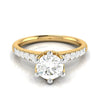 Jewelove™ Rings Women's Band only / VS J 50-Pointer Solitaire Diamond Shank Yellow Gold Ring JL AU G 105Y-A