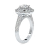Jewelove™ Rings VS J / Women's Band only 50-Pointer Solitaire Double Halo Diamond Shank Platinum Ring JL PT 0122-A