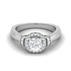 Jewelove™ Rings J VS / Women's Band only 50-Pointer Solitaire Halo Diamond Platinum Engagement Ring JL PT WB5996E-A