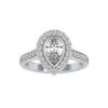 Jewelove™ Rings VS I / Women's Band only 50-Pointer Solitaire Halo Diamond Shank Platinum Engagement Ring JL PT 0055-A