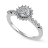 Jewelove™ Rings J VS / Women's Band only 50-Pointer Solitaire Halo Diamond Shank Platinum Ring JL PT 1247-A