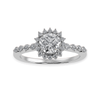 Jewelove™ Rings J VS / Women's Band only 50-Pointer Solitaire Halo Diamond Shank Platinum Ring JL PT 1247-A