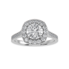Jewelove™ Rings J VS / Women's Band only 50-Pointer Solitaire Halo Diamond Shank Platinum Ring JL PT 1332-A