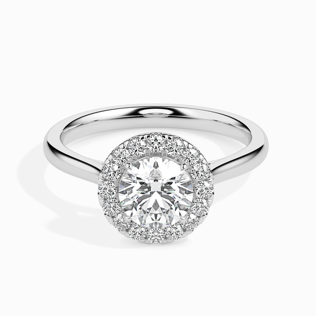 Jewelove™ Rings J VS / Women's Band only 50-Pointer Solitaire Halo Diamond Shank Platinum Ring JL PT 19021-A