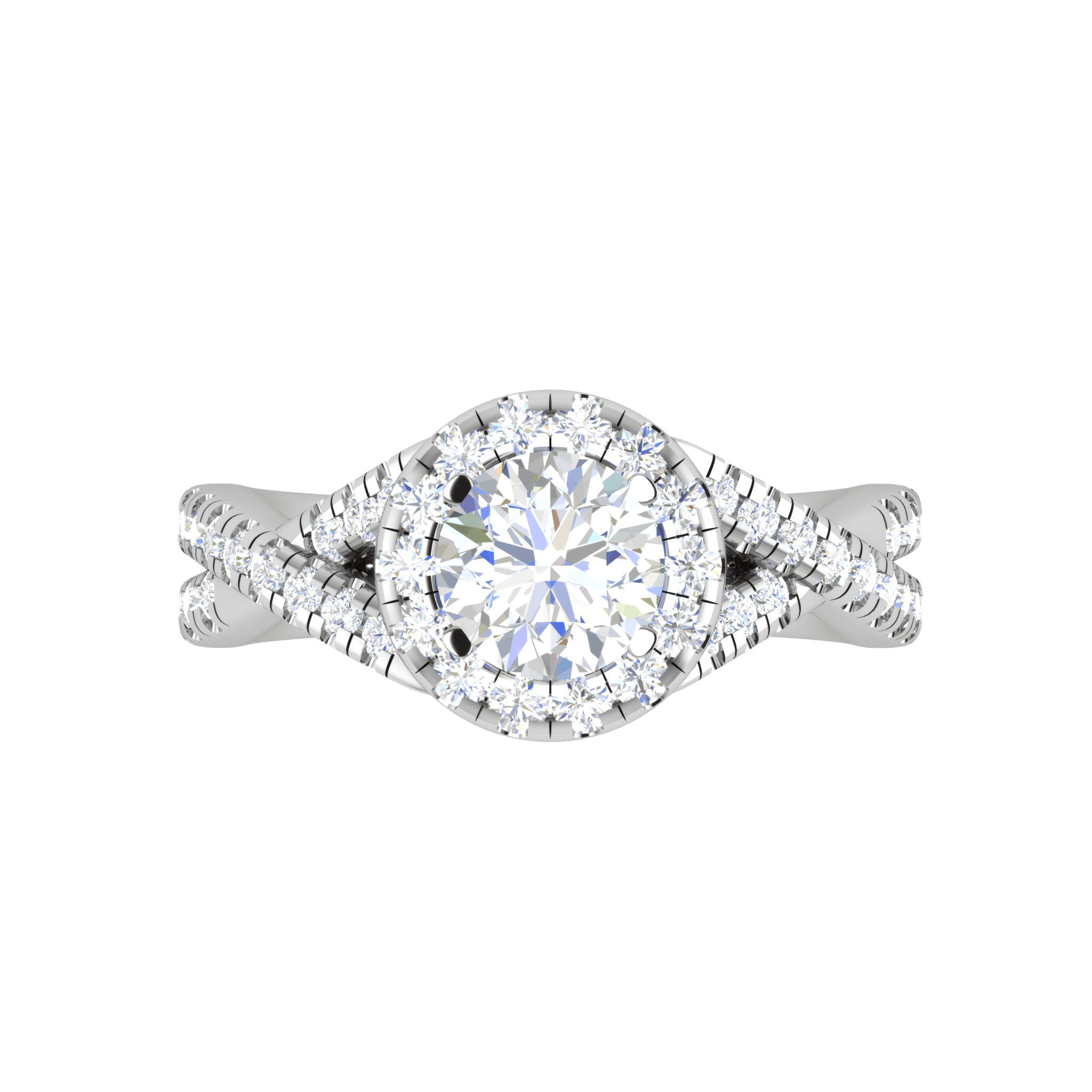 Jewelove™ Rings J VS / Women's Band only 50-Pointer Solitaire Halo Diamond Twisted Platinum Ring JL PT RH RD 113