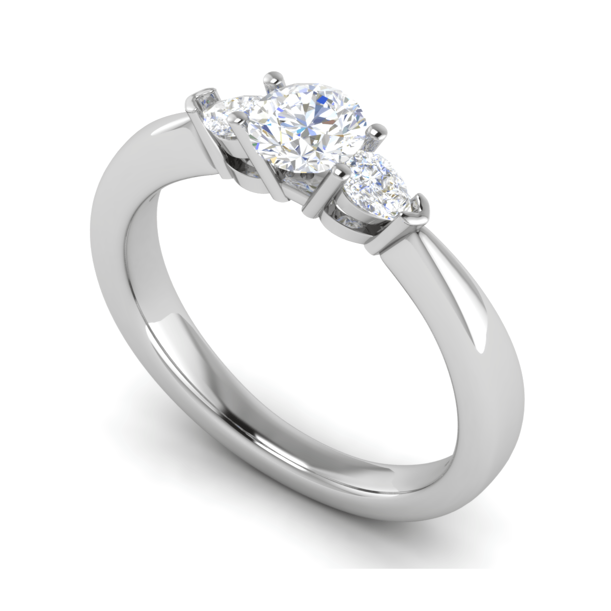 Jewelove™ Rings J VS / Women's Band only 50-Pointer Solitaire Pear Cut Diamonds Accents Platinum Ring JL PT R3 RD 170-A
