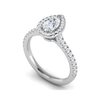 Jewelove™ Rings I VS / Women's Band only 50-Pointer Solitaire Pear Diamond Accents Platinum Ring JL PT RH PS 137-A