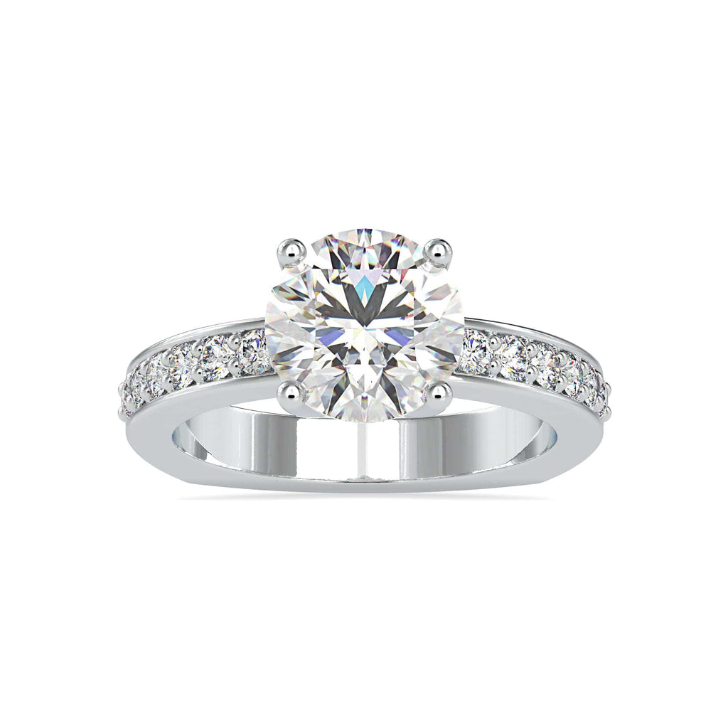 Jewelove™ Rings VS I / Women's Band only 50-Pointer Solitaire Platinum Diamond Shank Ring JL PT 0167-A