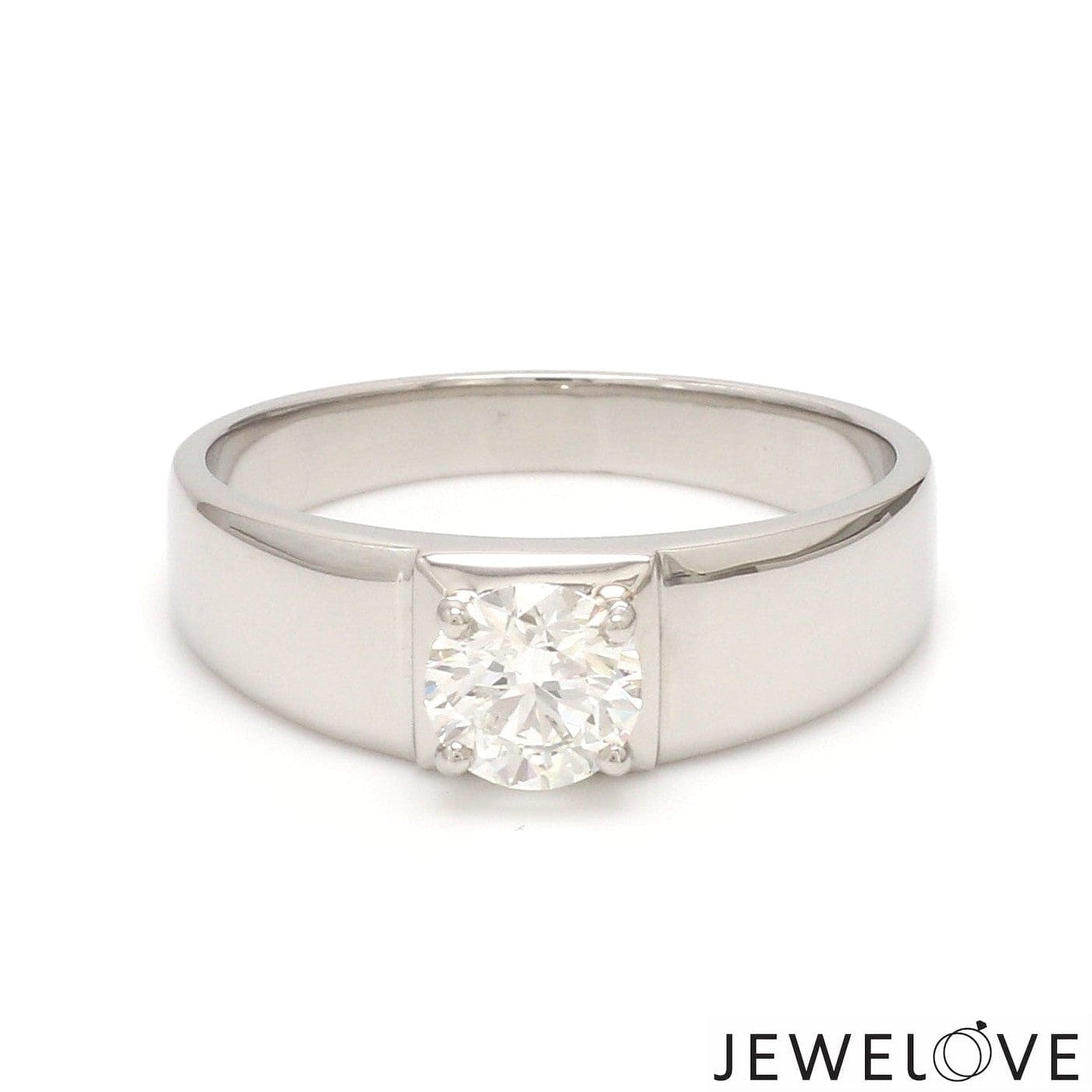 Jewelove™ Rings Men’s Band only / VS J 50-Pointer Solitaire Platinum Engagement Ring for Men JL PT 1237-A